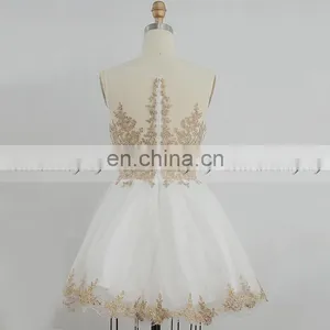 New Arrival Applique Beaded Gray Tulle Short Puffy Party Dresses SD365 thumbnail-4