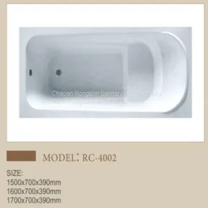 Wholesale Euro Hotel Home Apartment Good Sale Design Bathroom White Drop in Acrylic Tube in Cheap Price thumbnail-1