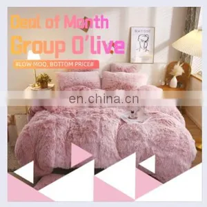 Custom Bed Cover Shaggy Fur Duvet Cover Luxury Ultra Soft Velvet Bedding Set thumbnail-3