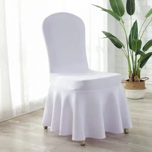 White Elastic Stretch Air Spandex Skirt Banquet Chair Covers for Wedding Party Banquet Event thumbnail-1