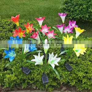 Solar Flower Light in Holiday Lighting Outdoor Solar Flower Garden Stake Lights thumbnail-5