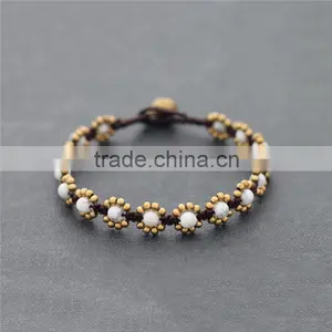 Waxed Cotton Cord Wrapped Indian Bracelet XE09-0210 thumbnail-3