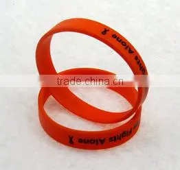 Euro Market Eco-friendly Custom Embossed/imprinted/printed Logo Silicone Wristband / Silicone Bracelet / Rubber Bracelet Supplier's Choice thumbnail-1