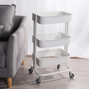 Kitchen Storage Trolley 3 Tier Vegetable Trolley Trolley For Kitchen Utensils thumbnail-4