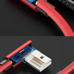 USB Cable Double Elbow Charging Data Cable 2.4A Suitable for Samsung Huawei Xiaomi With LED Indicator thumbnail-4