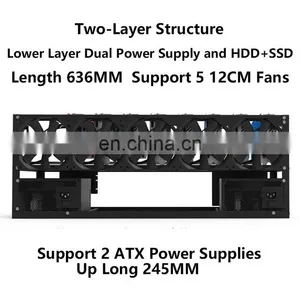 6GPU 8 GPU 12 GPU Stackable Open Air Case Computer Frame thumbnail-4