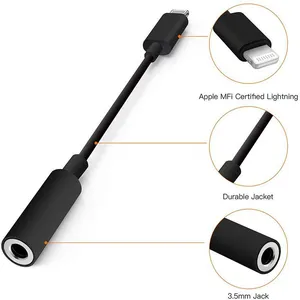 MFI Licensed 3.5mm Headphone Jack Adapter Audio AUX Cable For Iphone thumbnail-4