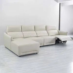 New Designer Italian Corner L-Shaped Sofa Electric Function Rear Lying Headrest Adjustable Sofa Combination thumbnail-1