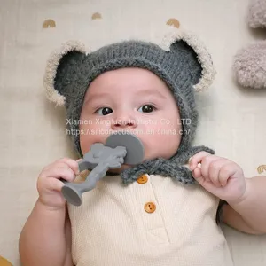 Baby Toothbrush Teether BPA Free Silicone Suction Teething Toys for Babies thumbnail-2