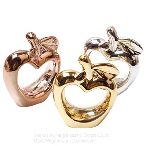 Wholesale New Apple Shape Napkin Rings For Christmas Table Accessories With Gold Color thumbnail-4