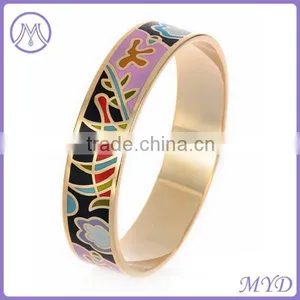 European Fashion Gold Plated Enamel Bangle thumbnail-6