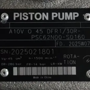 A10VO A10VO45 Hydraulic Axial Piston Variable Pump A10VO45DFR1/30R-PSC62NOO-S0160 Piston Pump thumbnail-2