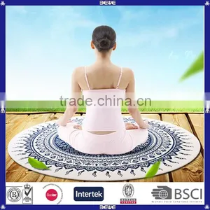 Customized Print Natural Rubber Round Yoga Mat thumbnail-1