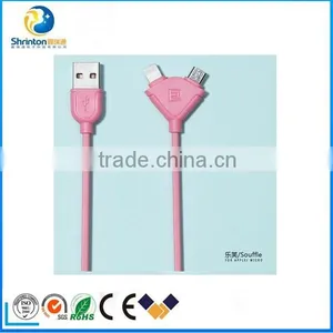 Wholesale Colorful 2 In1 Usb Cable Fast Charge Sync Data Cable for Micro/Iphone thumbnail-3