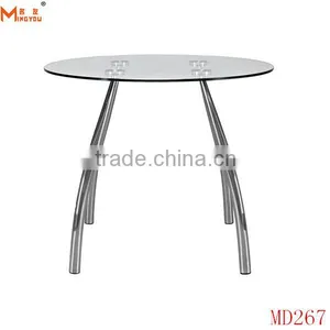 Round Tempered Glass Dining Table and Chair thumbnail-3