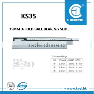 Zinc Finish Triple Premium Telescopic Drawer Sliding Channel thumbnail-2