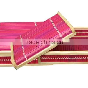 Rectangular Bamboo Box With Lid and Wooden Frame thumbnail-1