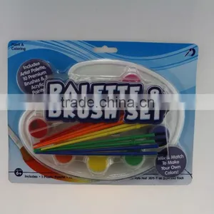 Pallette & Brush Set With 7colors Acylic Paint thumbnail-1