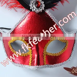 2016 Latest Selling Product PVC Party Mask With Ostrich Feather Decoration thumbnail-5