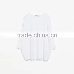 Ladies Long Sleeve Pure White Shirt thumbnail-1