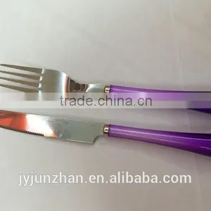 Purple Color Handle Cutlery Sets With Stainless Steel Material, Cheap Price thumbnail-3