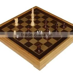 High Level Chessman Storage Chess Table Set Wooden thumbnail-4