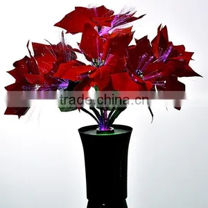 2016 New Design LED Fiber Optic Red Christmas/Festive Star Flower Decoration Light thumbnail-1
