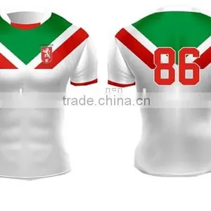 Quality Cheap Rugby Jersey Design Red Color and Green thumbnail-2