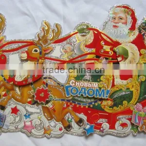 Cheap Wholesale Christmas Decoration Santa Claus Paper Wall Sticker thumbnail-4