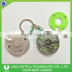 Round Shaped Promotional Plastic Keychains Led Light Torch thumbnail-5