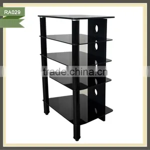 Upright Dark Walnut Rotate tv Stand 360 thumbnail-1