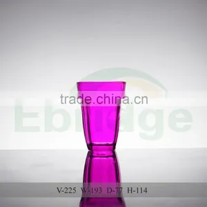 Hot Sale Colorful Rose Red Painted Glass Tea Cups for Drinking thumbnail-1