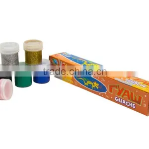 Gouache, Poster Paint, Poster Color 6 Colors, With Gold and Silver Glitter, 60 ml thumbnail-1