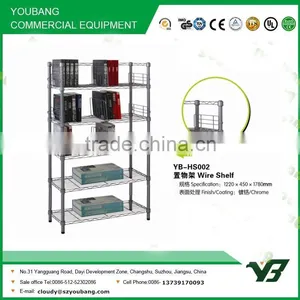 2015 Hot Sell 150KGS Heavy Duty 5 Layer Warehouse Wire Display Rack With Wheels and Fence (YB-HS001) thumbnail-2
