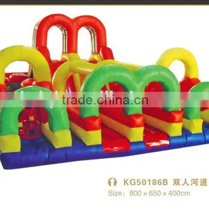 Small Inflatable Bouncer and Double Slides Indoor Playground for Children thumbnail-1