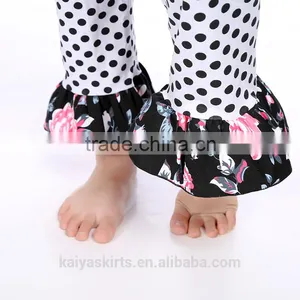 2016 Cotton Floral Print Chiffon Dress and Frill Pant Wholesale Children Clothes thumbnail-6