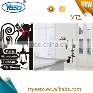 2015 Glow Sticker Home Decor,fashion Cat Sticker,wall Decal on Glass thumbnail-1