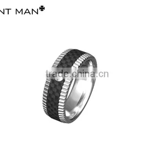 Fashion Design American Style Hot Selling Custom Carbon Fiber Ring for Men Titanium Band thumbnail-5