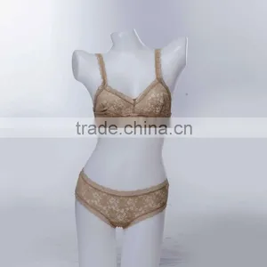 Hot Sexy Ladies Lingerie Set, Wireless Unpadded Lace Bra and Lace Hipster Panty thumbnail-1