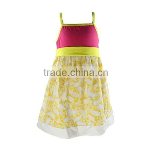 Kaiyo Factory Cheapest Children's Boutique Clothing Cute Dress Spaghetti Strap Dress Print Summer Dresses thumbnail-1