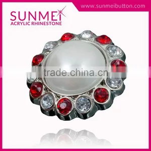 Very High Quality 2016 Fashion 20mm Pearl Rhinestone Custom Button thumbnail-1