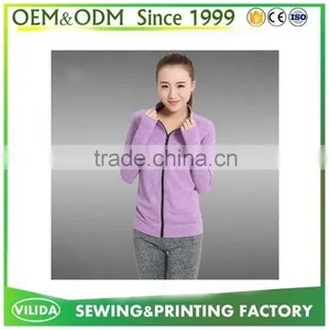 Factory Price 2016 High Quality Sport Winter Windproof Lady Full Zipper Blank Oversized Hoodie thumbnail-1