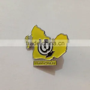 2016 Custom Gold Plated Brass Pin Badge Map Style,school Student Used Name Badge thumbnail-1
