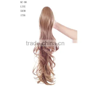 Light Brown Clip in Ponytails Hair Extensions in Fashion Long thumbnail-1