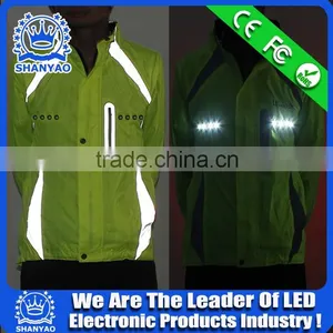 2016 Hot Selling LED Fluorescent Green Refletive Coat For Road Safety At Night thumbnail-1