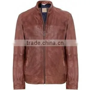 OXFORD HIGHWAY LEATHER MOTORCYCLE JACKET,Mens Sleeve Striped Semi Moto Leather Jacket,Strips Red Motorcycle Leather Jacket thumbnail-5