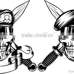 Water Transfer Summer USA Soldier Black Skull Customized Temporary Tattoo thumbnail-6