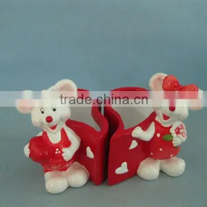 Ceramic Valentine Mouse Flower Pot thumbnail-1