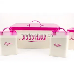 Cream Complete Set Metal Kitchen Canisters thumbnail-1