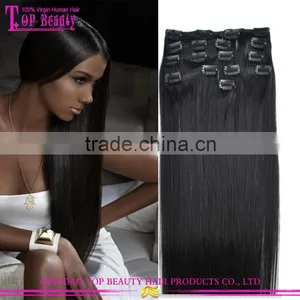 Double Drawn Cheap Price Straight Clip in Hair Extension Free Sample Clip in Hair Extensions for African American thumbnail-1